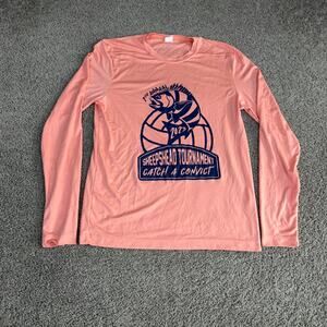 Sheepshead Fishing Tournament Shirt Mens Small Pink UPF 50 2023 Catch A Convict